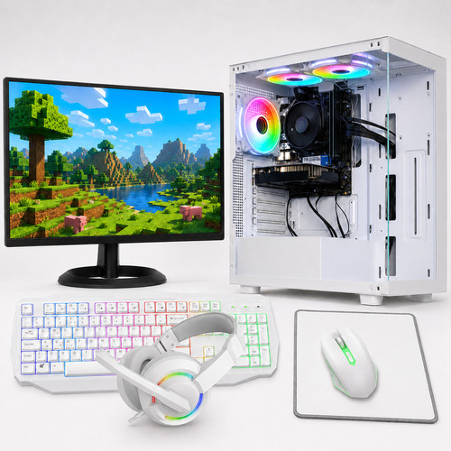 White gaming computer - white,